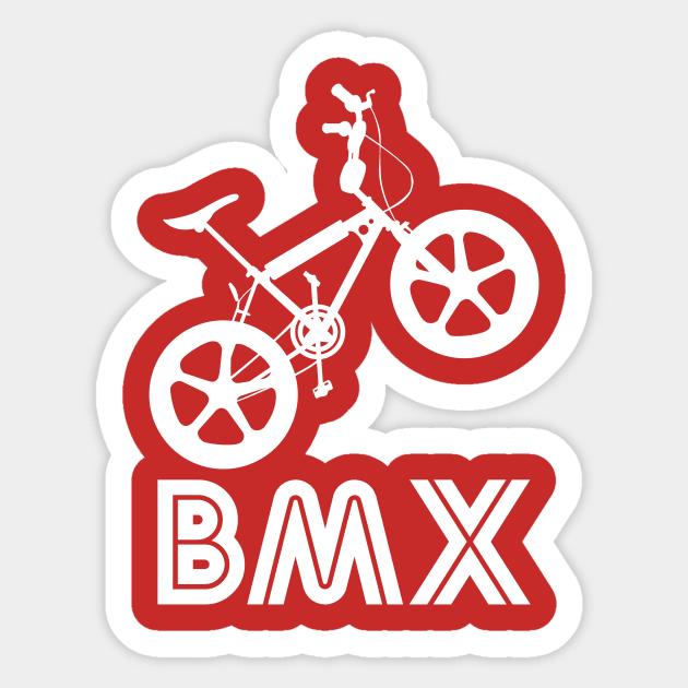 BMX Silhouette (White) Sticker by Paulychilds